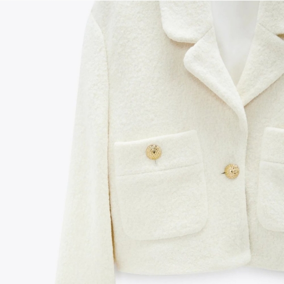 Zara * Cropped Textured Blazer Coat - Picture 16 of 16